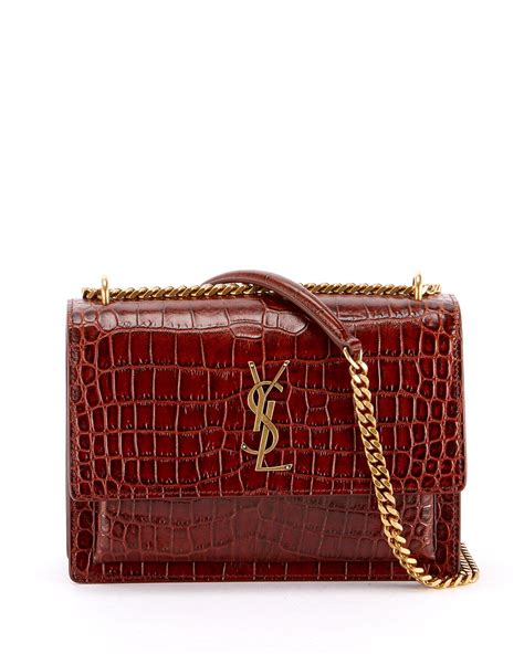 ysl sunset croc bag|saint laurent medium sunset bag.